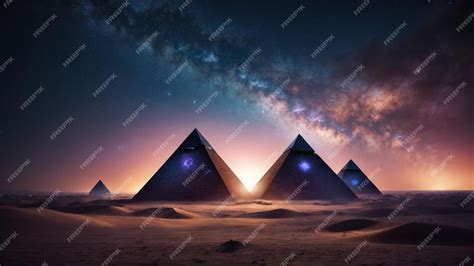 Premium Photo | Mysterious pyramids ancient civilization illustration art