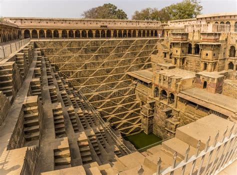 Chand Baori Stepwell in Village of Abhaneri Editorial Stock Image ...