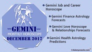 Gemini Monthly Horoscope December 2017