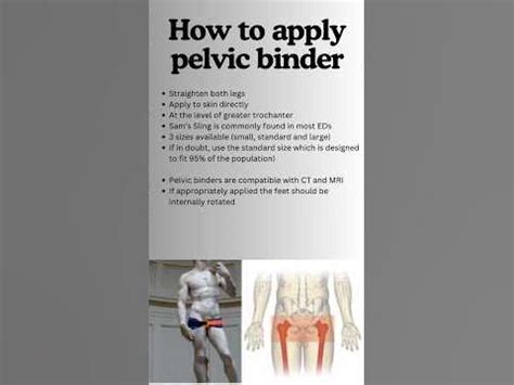 How to apply Pelvic Binder - YouTube