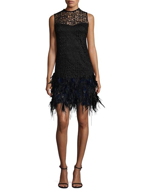 Elie Tahari Mirage Feather-Trim Cocktail Dress - Black 6 | Dresses, Black cocktail dress, Pink ...