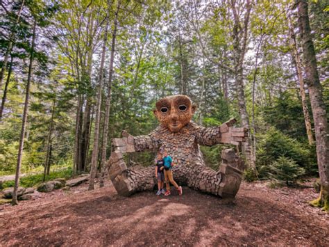 Taylor Family with Thomas Dambo Trolls at Coastal Maine Botanical Gardens Boothbay Harbor Maine ...