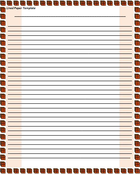 Lined Paper Template | Free Word Templates