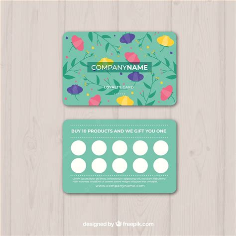 Free Vector | Floral loyalty card template