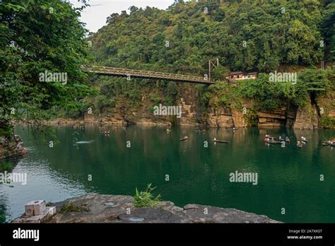 Famous Dawki Bridge over Umngot River, Meghalaya, India Stock Photo - Alamy