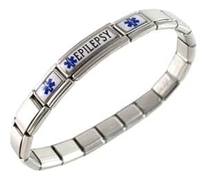 Amazon.com: Epilepsy Medical ID Alert Italian Charm Bracelet Enamel Epileptic: Identification ...