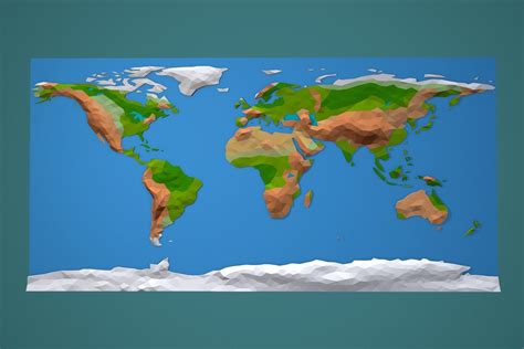Low Poly World Map 3D model | CGTrader