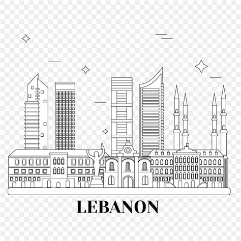 Lebanon Vector PNG Images, Lebanon Skyline Line Architectural Ideas, Leba, Tender Skyline, Line ...