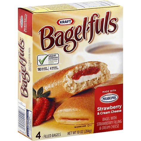 Kraft Bagel-Fuls Strawberry & Cream Cheese Filled Bagels 4 ct Box ...