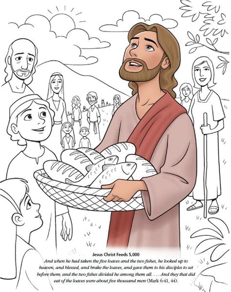 Jesus Feeds 5000 Coloring Page Coloring Pages Jesus Coloring Pages | Images and Photos finder