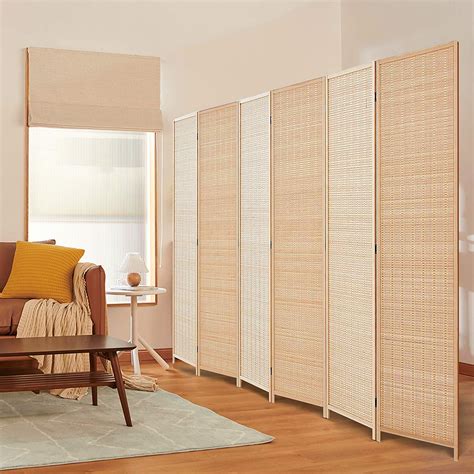 Buy TinyTimes 6 FT Tall Bamboo Room Divider, 6 Panel Room Dividers & Folding Privacy Screens ...