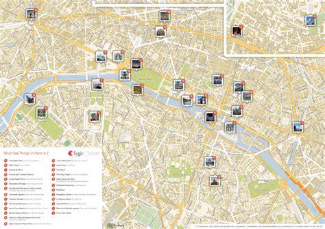 Printable Tourist Map Of Paris