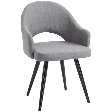 HOMCOM Modern Accent Chair, Fabric Ergonomic Lesuire Seat, Hollow ...