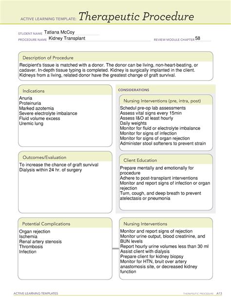 ALT-Therapeutic Procedure- Kidney Transplant - ACTIVE LEARNING ...