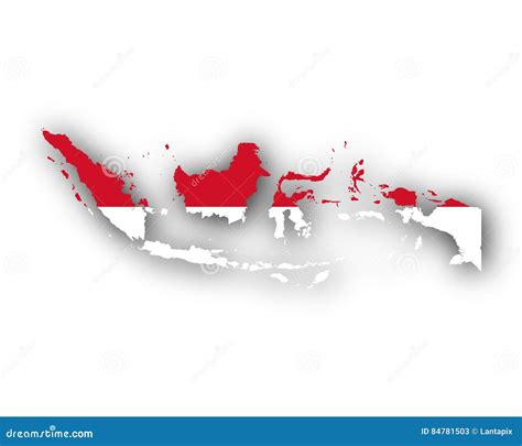 Map and flag of Indonesia stock vector. Illustration of hard - 84781503