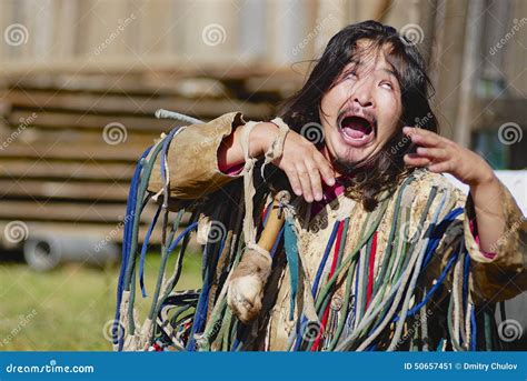 Mongolian Shaman Performs a Ritual in Ulan Bator, Mongolia. Editorial Photo - Image of central ...