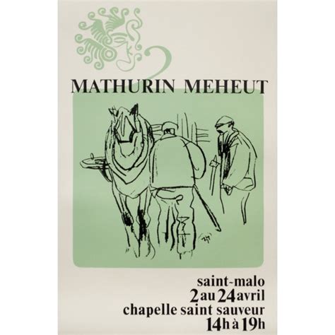 Vintage poster Mathurin Meheut - à St Malo vert/blanc 1970