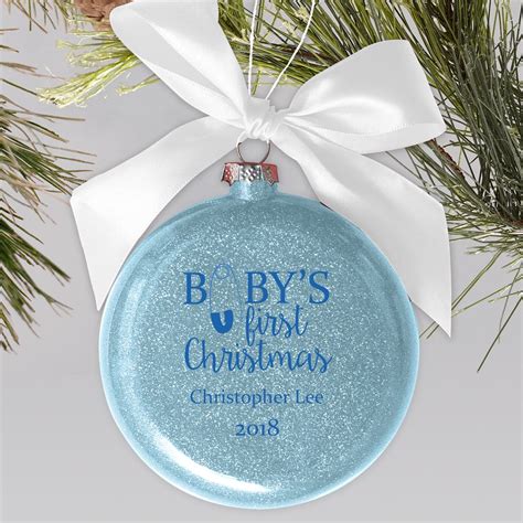 Personalized Baby's First Christmas Glass Holiday Ornament | GiftsForYouNow