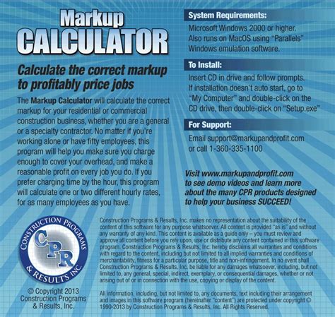 Construction Markup Calculator Software - Markup and Profit