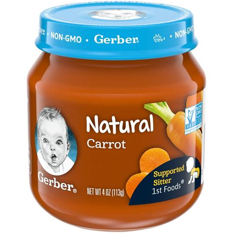 Gerber 1st Foods Natural Carrot Baby Food 4 oz. Jar - Walmart.com - Walmart.com