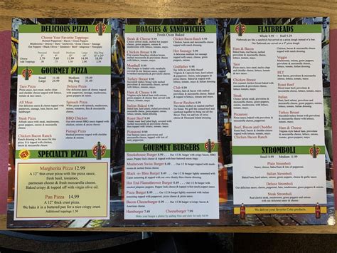 Menu at Casbah Pizzeria (Glasstown), Brockway