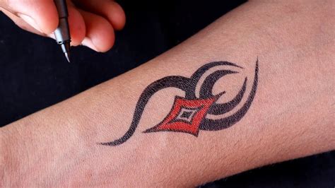 Simple Tattoo design make your self at home with pen - YouTube