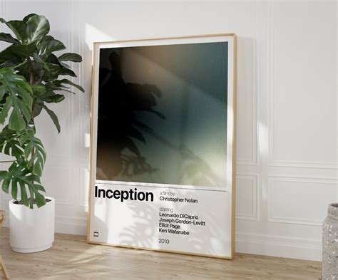 Inception, Inception Movie Poster, Minimalist Film Print, Gradient Aura ...