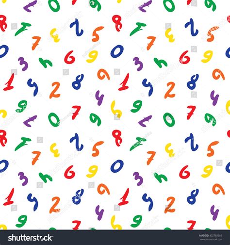 Vector Seamless Wallpaper Colorful Numbers Stock Vector (Royalty Free ...