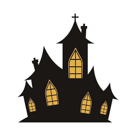 Scary haunted house vector design on a white background. Halloween ...