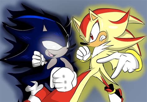 Dark Sonic vs Super Shadow by xxxwingxxx on DeviantArt