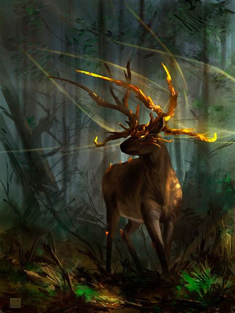 Mystic dire-elk | Mythical creatures, Mythical animal, Creature art