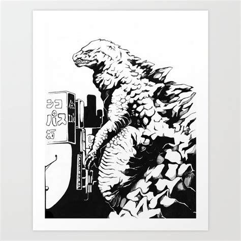 Godzilla in Tokyo Art Print by EON Arts | Society6