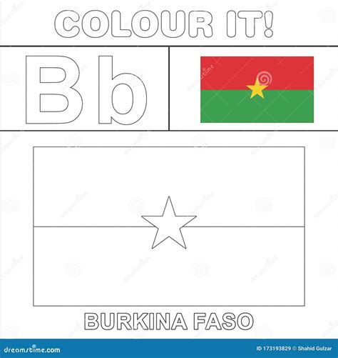 Colour it Kids Colouring Page Country Starting from English Letter `B` Burkina Faso How To Color ...