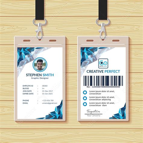 Design Of A Corporate ID Card Word Template And Google Docs For Free Download