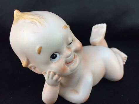 KEWPIE DOLL PORCELAIN BISQUE WINKING BABY ANGEL FIGURINE BLUE WINGS W228 | eBay | Kewpie dolls ...