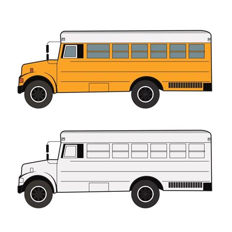 vintage school bus side view illustration vecto design 8632482 Vector ...