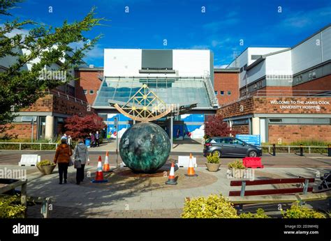 The South Entrance to The James Cook University Hospital Middlesbrough in autumn Stock Photo - Alamy