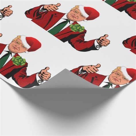 santa claus donald trump christmas wrapping paper | Zazzle