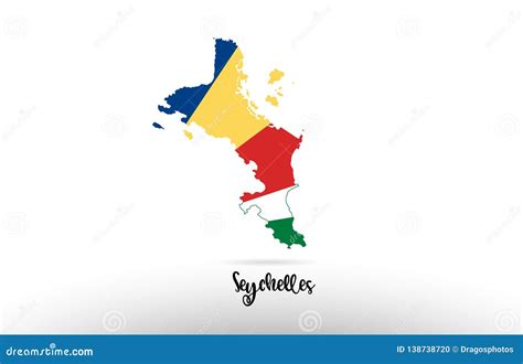 Seychelles Country Flag Inside Map Contour Design Icon Logo Stock ...