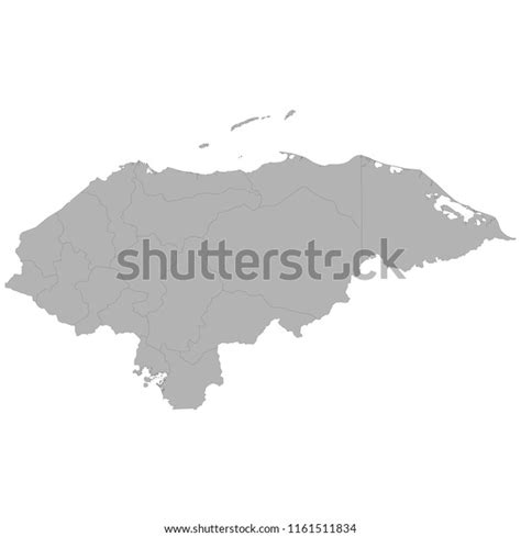 High Quality Map Honduras Borders Regions Stock Vector (Royalty Free ...