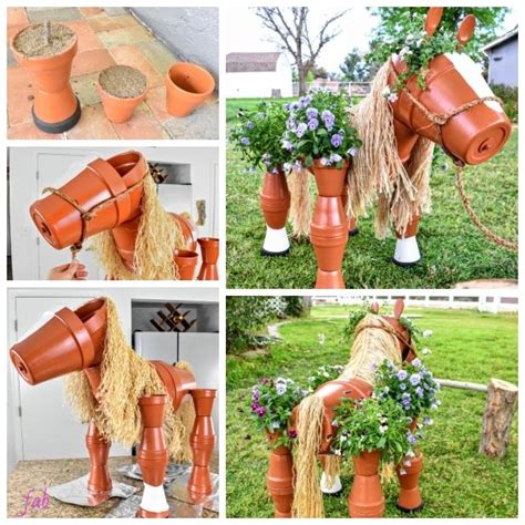 DIY Flower Clay Pot Horse Gardening Planters Tutorial | Diy flower pots, Clay pots, Clay pot ...