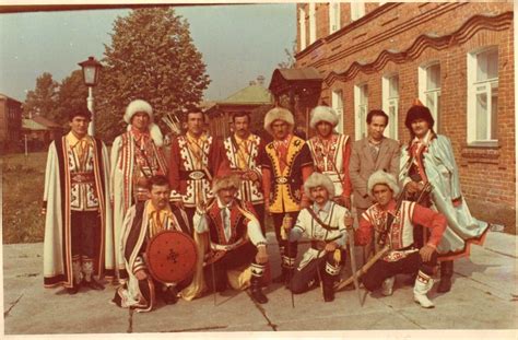 Bashkirs in traditional clothing. Bashkirs from the tribes Karatun ...