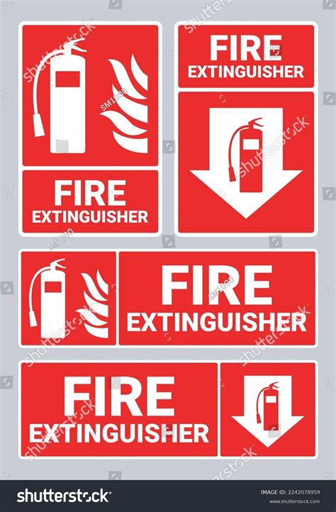 Fire Extinguisher Sign Board Collection Stock Vector (Royalty Free) 2242078959 | Shutterstock