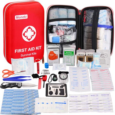 Monoki First Aid Kit Survival Kit, Emergency Survival Kit Medical Supplies Trauma Bag Safety ...