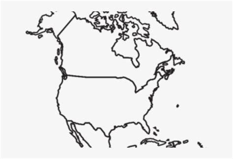 Map Of The Usa Clipart Outline - Printable North America Blank Map Transparent PNG - 640x480 ...