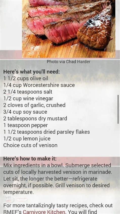 Elk or Moose Marinade! Mmmm... | Venison recipes, Moose meat recipes ...