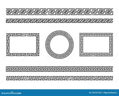 Greek Frame Borders. Ancient Native Roman or Hellenic Geometric Decoration, Mediterranean ...