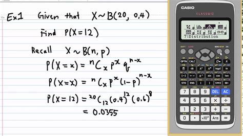 Binomial Distribution with CASIO fx 991 EX - YouTube