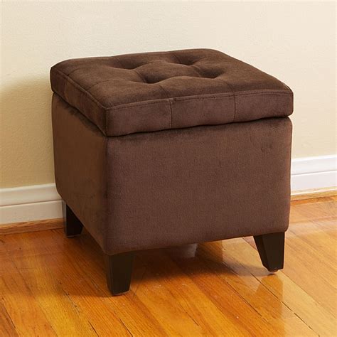 Tufted Chocolate Brown Microfiber Storage Ottoman - Free Shipping Today - Overstock.com - 13422905