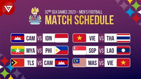 Match Schedule: SEA Games Cambodia 2023 - Men's Football Group Stage - YouTube